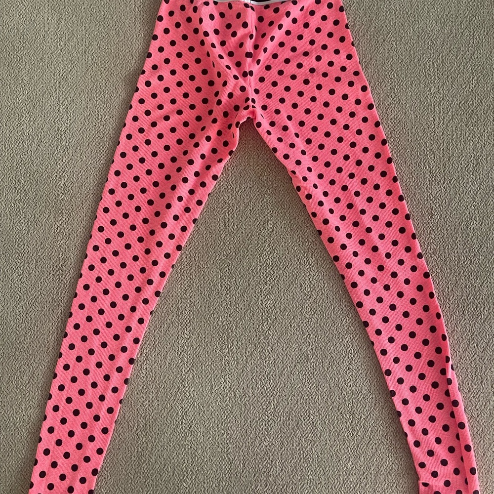 PINK Victoria's Secret Pink and Black Polka Dot Pajama Leggings - Picture 4 of 5